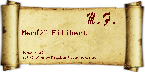 Merő Filibert névjegykártya